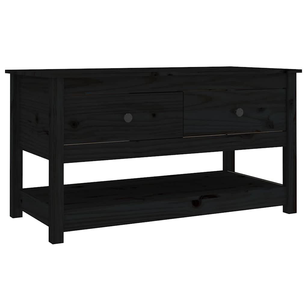 Levně vidaXL Konferenční stolek černý 102 x 49 x 55 cm masivní borové dřevo