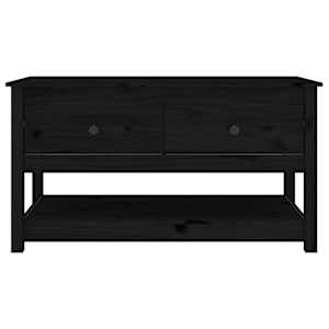 Konferenční stolek černý 102 x 49 x 55 cm masivní borové dřevo - obrázek 3