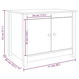 Konferenční stolek bílý 71 x 49 x 55 cm masivní borové dřevo - obrázek 11