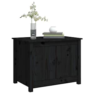 Konferenční stolek černý 71 x 49 x 55 cm masivní borové dřevo - obrázek 4