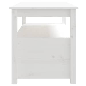 Konferenční stolek bílý 102 x 49 x 55 cm masivní borové dřevo - obrázek 8