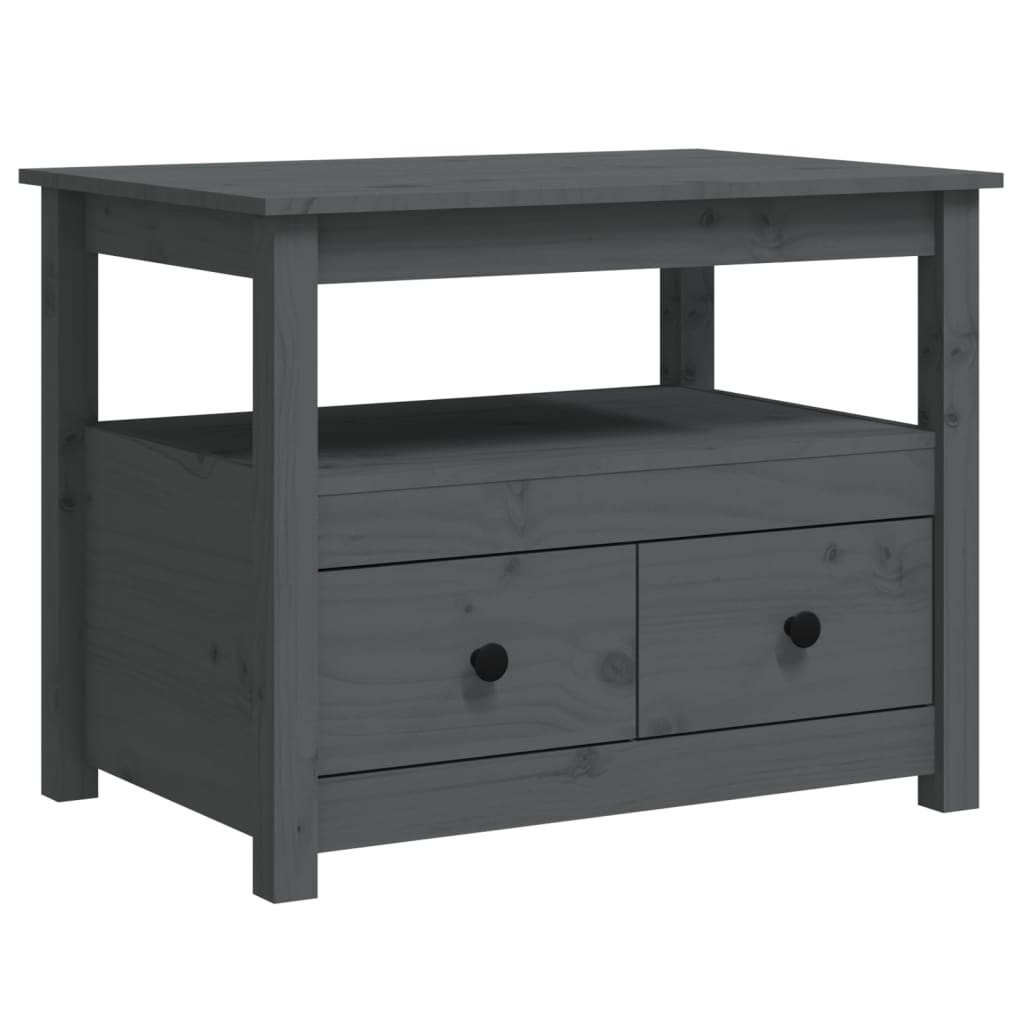 vidaXL Konferenční stolek šedý 71 x 49 x 55 cm masivní borové dřevo