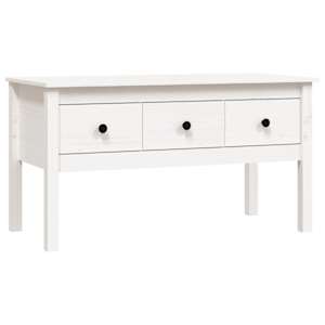 Konferenční stolek bílý 102 x 49 x 55 cm masivní borové dřevo - obrázek 2