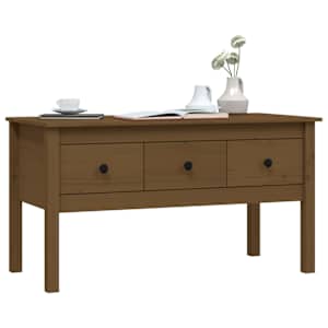 Konferenční stolek medově hnědý 102x49x55 cm masivní borovice - obrázek 4