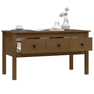 Konferenční stolek medově hnědý 102x49x55 cm masivní borovice - obrázek 5