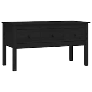 Konferenční stolek černý 102 x 49 x 55 cm masivní borové dřevo - obrázek 2