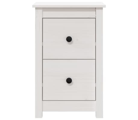 vidaXL Nattbord 2 stk hvit 40x35x61,5 cm heltre furu