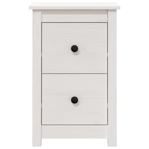 vidaXL Nattbord 2 stk hvit 40x35x61,5 cm heltre furu