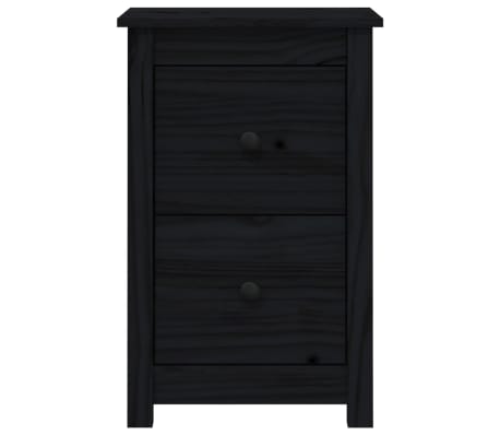 vidaXL Bedside Cabinet Black 40x35x61.5 cm Solid Wood Pine