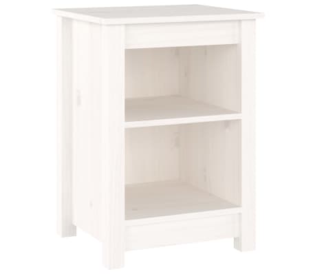 vidaXL Nachttische 2 Stk. Wei&szlig; 40x35x55 cm Massivholz Kiefer