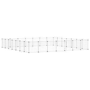 vidaXL 28-paneeliga lemmiklooma aedik uksega, must, 245 x 245 x 35 cm, teras