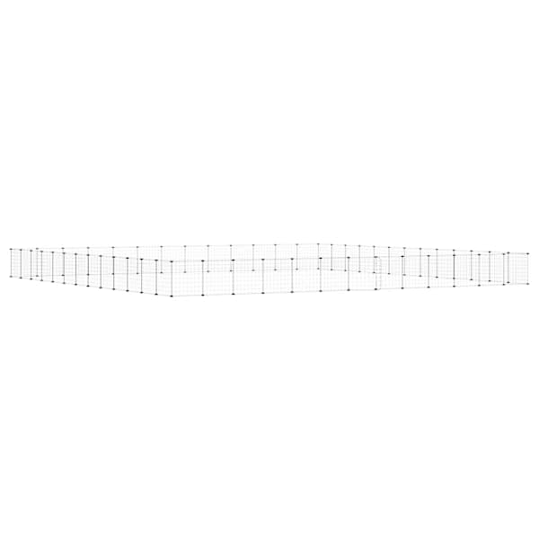vidaXL 52 paneeliga lemmiklooma aedik uksega, must, 455 x 455 x 35 cm, teras