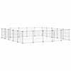 vidaXL 20-paneeliga lemmiklooma aedik uksega, must, 175 x 175 x 35 cm, teras