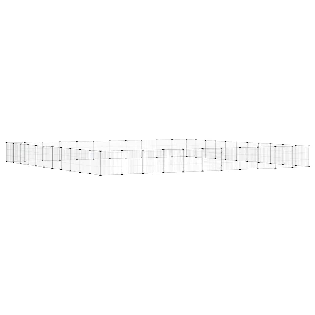 vidaXL 44panelová ohrádka pro zvířata s dvířky černá 35 x 35 cm ocel