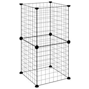 vidaXL 8-paneeliga lemmiklooma aedik, must, 35 x 35 x 70 cm, teras