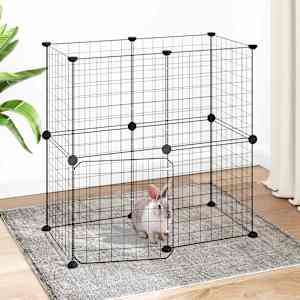 Ograda za hišne ljubljenčke z 12 paneli črna 35x35 cm jeklo