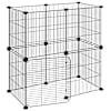 vidaXL 12-paneeliga lemmiklooma aedik uksega, must, 70 x 35 x 70 cm, teras