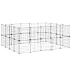 vidaXL 36 paneeliga lemmiklooma aedik uksega, must, 175 x 140 x 70 cm, teras