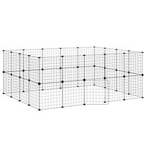 vidaXL 36 paneeliga lemmiklooma aedik uksega, must, 175 x 140 x 70 cm, teras