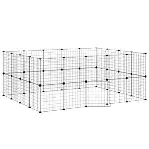 36panelová ohrádka pro zvířata s dvířky černá 35 x 35 cm ocel - obrázek 2