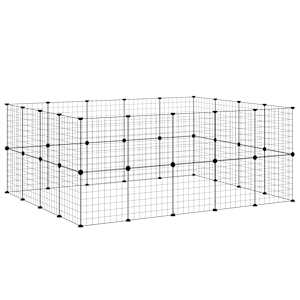 36panelová ohrádka pro zvířata s dvířky černá 35 x 35 cm ocel - obrázek 4