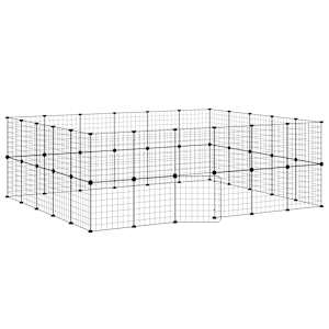 vidaXL 44 paneeliga lemmiklooma aedik uksega, must, 210 x 175 x 70 cm, teras