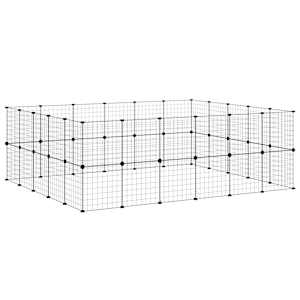 44panelová ohrádka pro zvířata s dvířky černá 35 x 35 cm ocel - obrázek 4