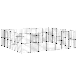 52panelová ohrádka pro zvířata s dvířky černá 35 x 35 cm ocel - obrázek 2