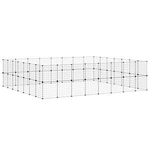 60panelová ohrádka pro zvířata s dvířky černá 35 x 35 cm ocel - obrázek 4