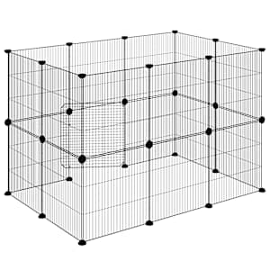 20panelová ohrádka pro zvířata s dvířky černá 35 x 35 cm ocel - obrázek 7
