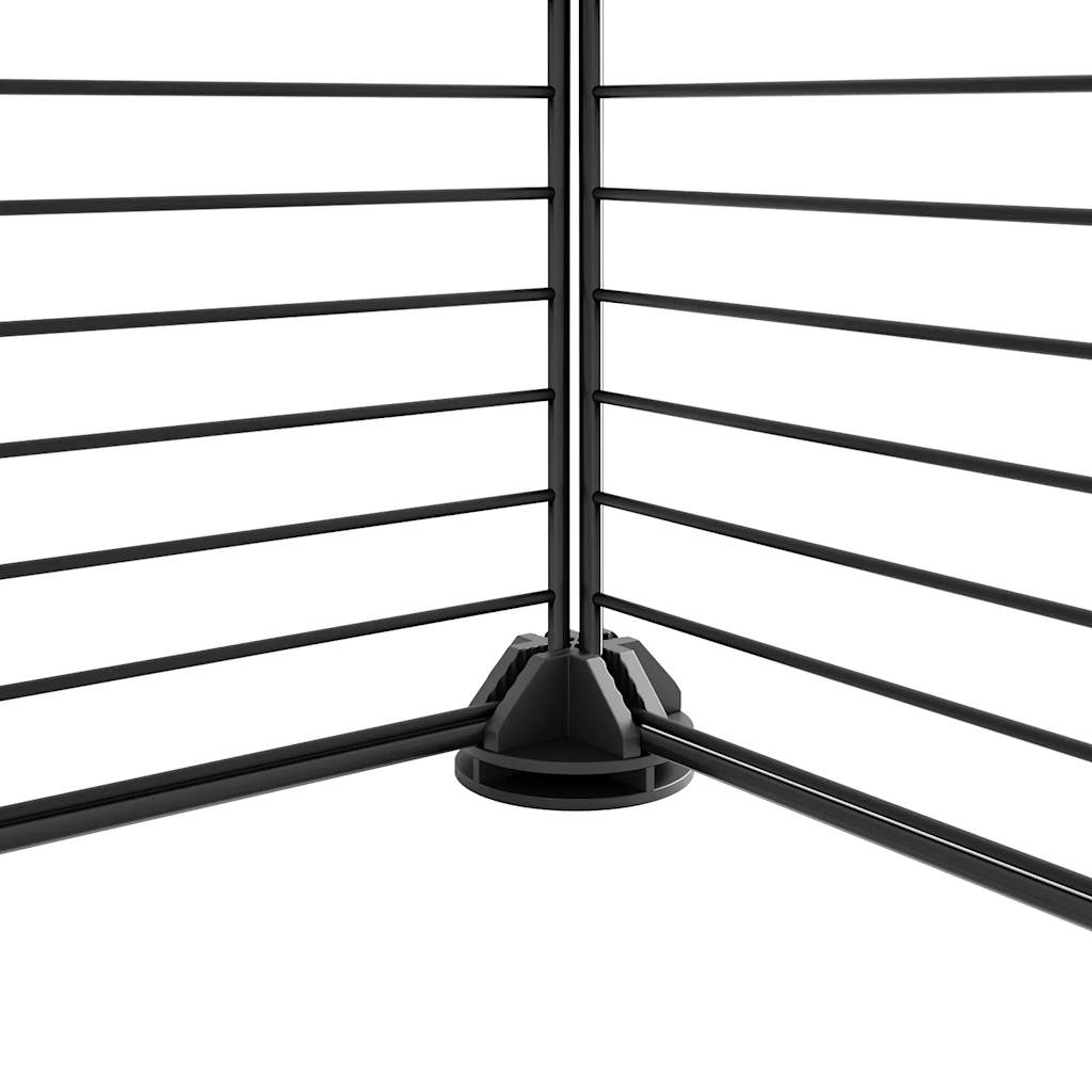vidaXL Huisdierenkooi met deur 28 panelen 35x35 cm staal zwart afbeelding