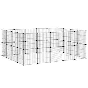 36panelová ohrádka pro zvířata s dvířky černá 35 x 35 cm ocel - obrázek 4