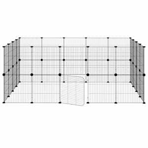 36panelová ohrádka pro zvířata s dvířky černá 35 x 35 cm ocel - obrázek 5