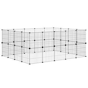 36panelová ohrádka pro zvířata s dvířky černá 35 x 35 cm ocel - obrázek 7