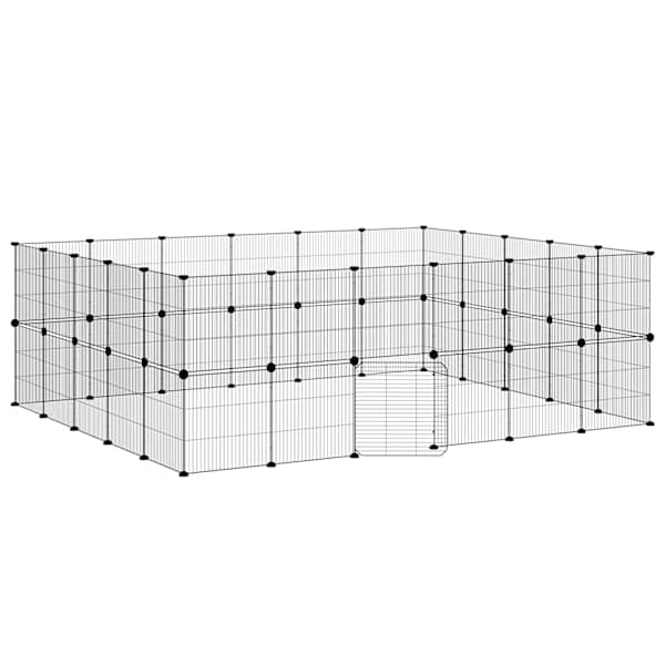vidaXL 44 paneeliga lemmiklooma aedik uksega, must, 210 x 175 x 70 cm, teras