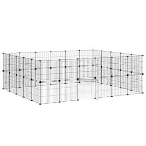 44panelová ohrádka pro zvířata s dvířky černá 35 x 35 cm ocel - obrázek 2