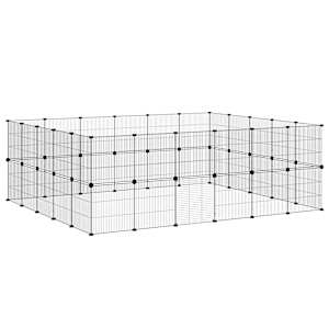 44panelová ohrádka pro zvířata s dvířky černá 35 x 35 cm ocel - obrázek 4