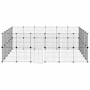 44panelová ohrádka pro zvířata s dvířky černá 35 x 35 cm ocel - obrázek 5