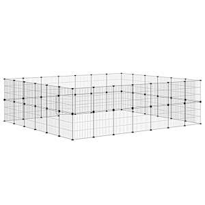52panelová ohrádka pro zvířata s dvířky černá 35 x 35 cm ocel - obrázek 7