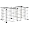 vidaXL 8-paneeliga lemmiklooma aedik, must, 70x35x35 cm, teras