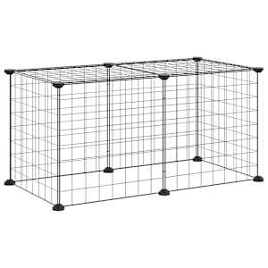 vidaXL 8-paneeliga lemmiklooma aedik, must, 70x35x35 cm, teras