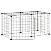 vidaXL 8-paneeliga lemmiklooma aedik uksega, must, 70x35x35 cm, teras