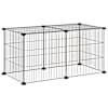 vidaXL 8-paneeliga lemmiklooma aedik, must, 70x35x35 cm, teras