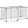 vidaXL 8-paneeliga lemmiklooma aedik uksega, must, 70x35x35 cm, teras