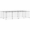 vidaXL 20-paneeliga lemmiklooma aedik uksega, must, 140 x 70 x 35 cm, teras