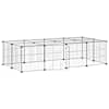 vidaXL 20-paneeliga lemmiklooma aedik uksega, must, 140 x 70 x 35 cm, teras