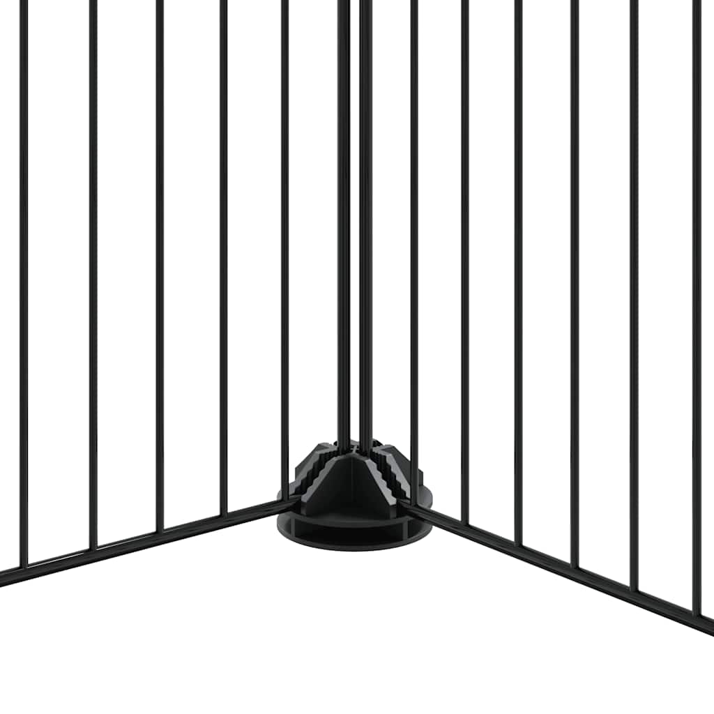 Клетка за животни с врата, 20 панела, черна, 35x35 см, стомана - Image 7