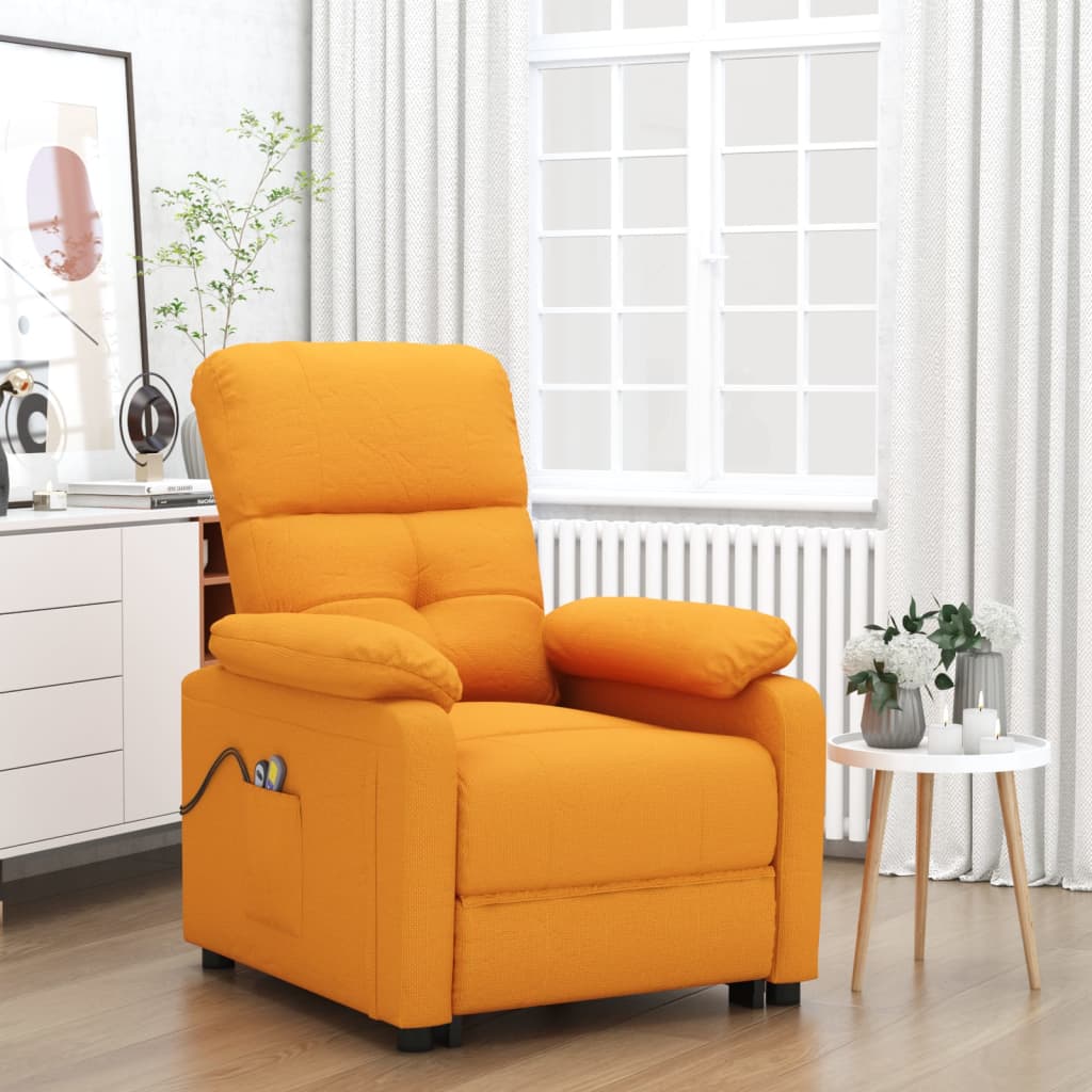 Fauteuil de massage Jaune foncé Tissu