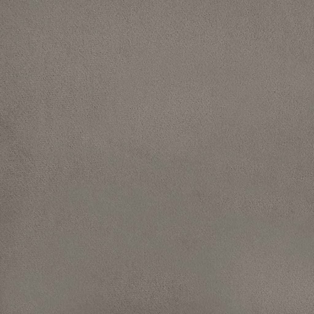 Fotoliu cu taburet, gri deschis, catifea