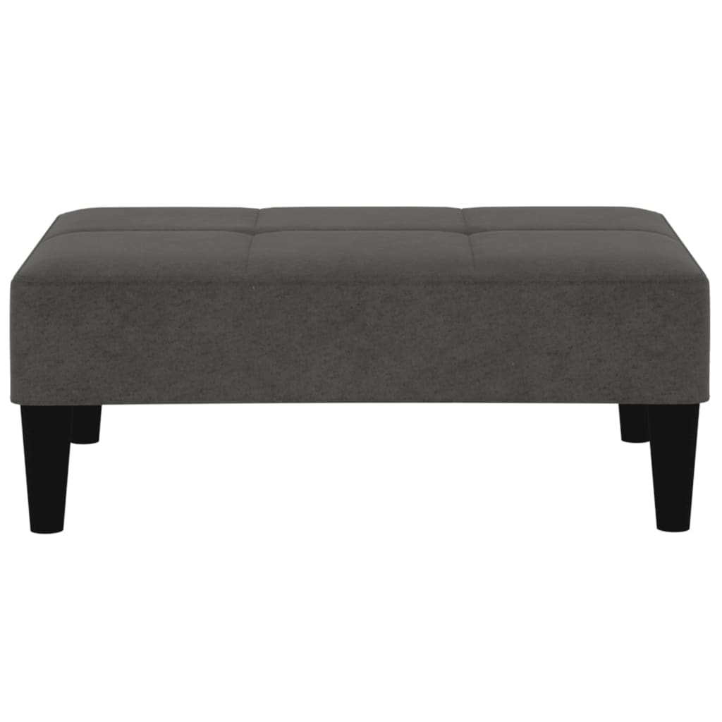 Canapea extensibilă 2 locuri cu taburet gri închis, microfibră